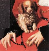 BRONZINO, Agnolo Portrait of a Lady with a Puppy (detail) fg china oil painting reproduction